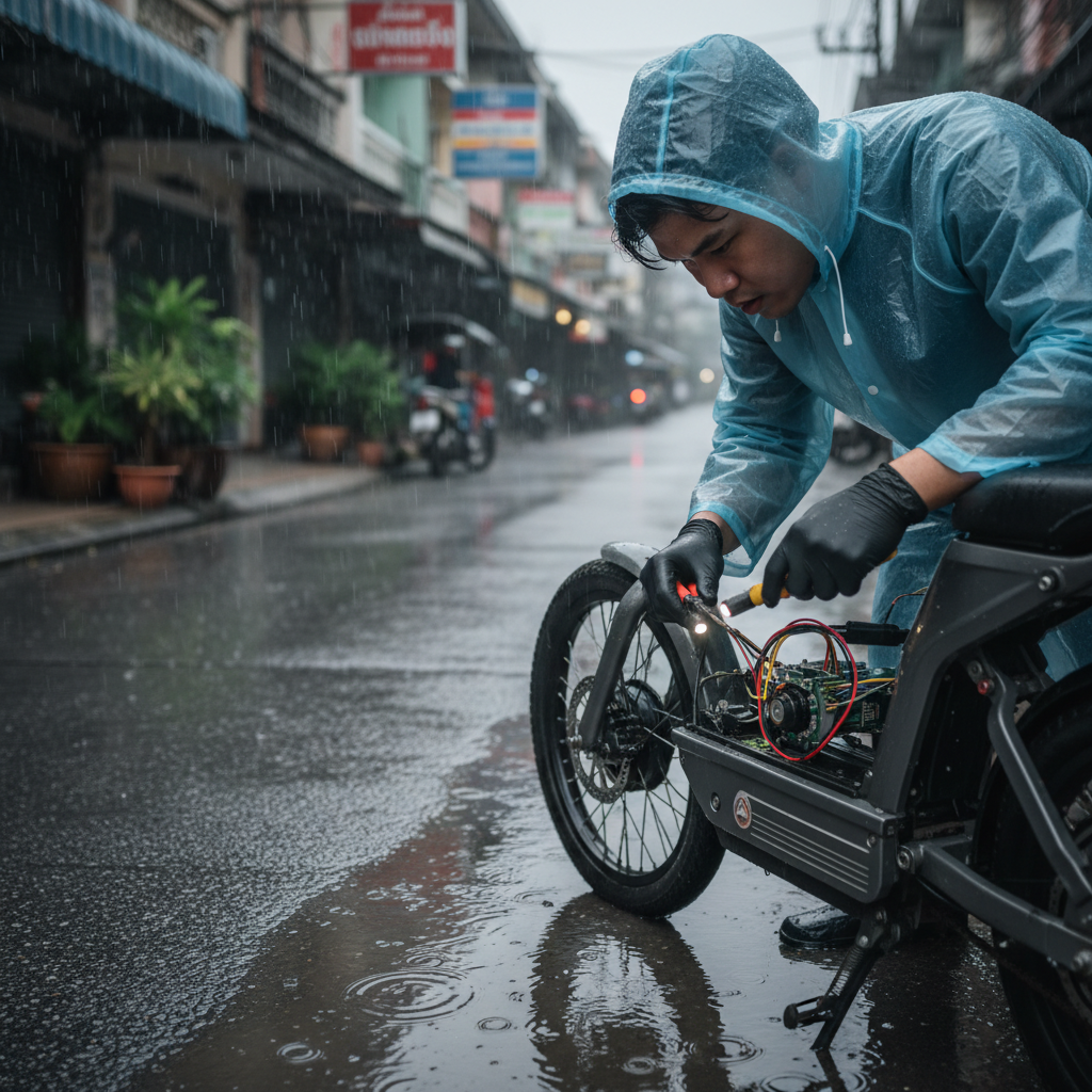 ฤดูฝนต้องรู้! 5 วิธีดูแล E-Bike ไม่ให้พังจากน้ำท่วม