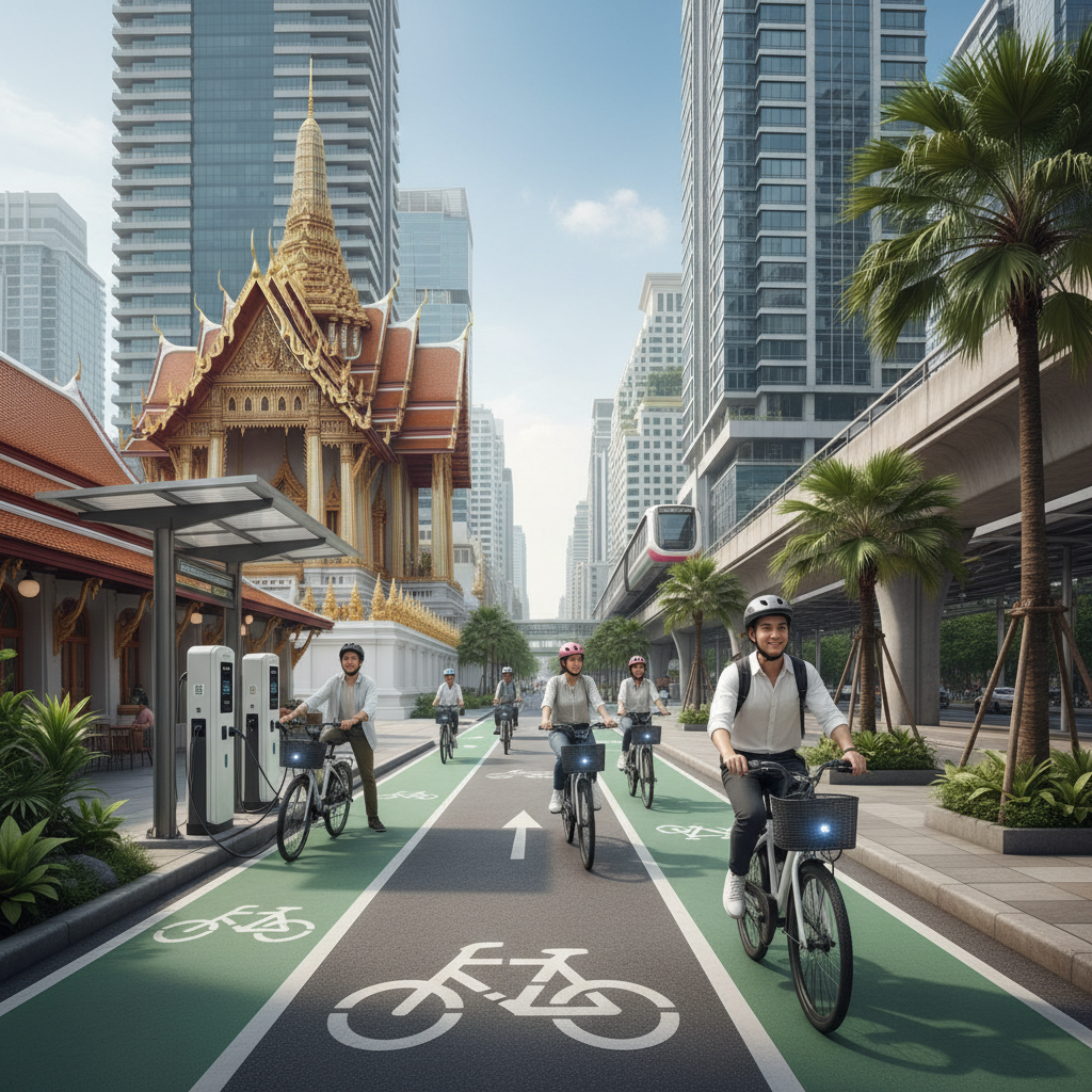 เลนจักรยานไฟฟ้า-จุดชาร์จ? อนาคตผังเมืองไทยเพื่อชาว EV