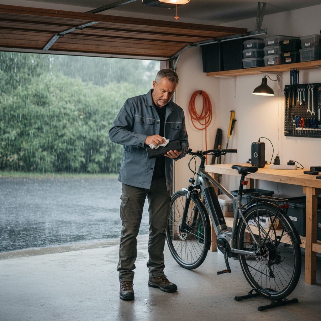 ยืดอายุแบต E-Bike หน้าฝน: 5 ทริคดูแลกันน้ำและความชื้น - ebike-battery-care-rainy-season