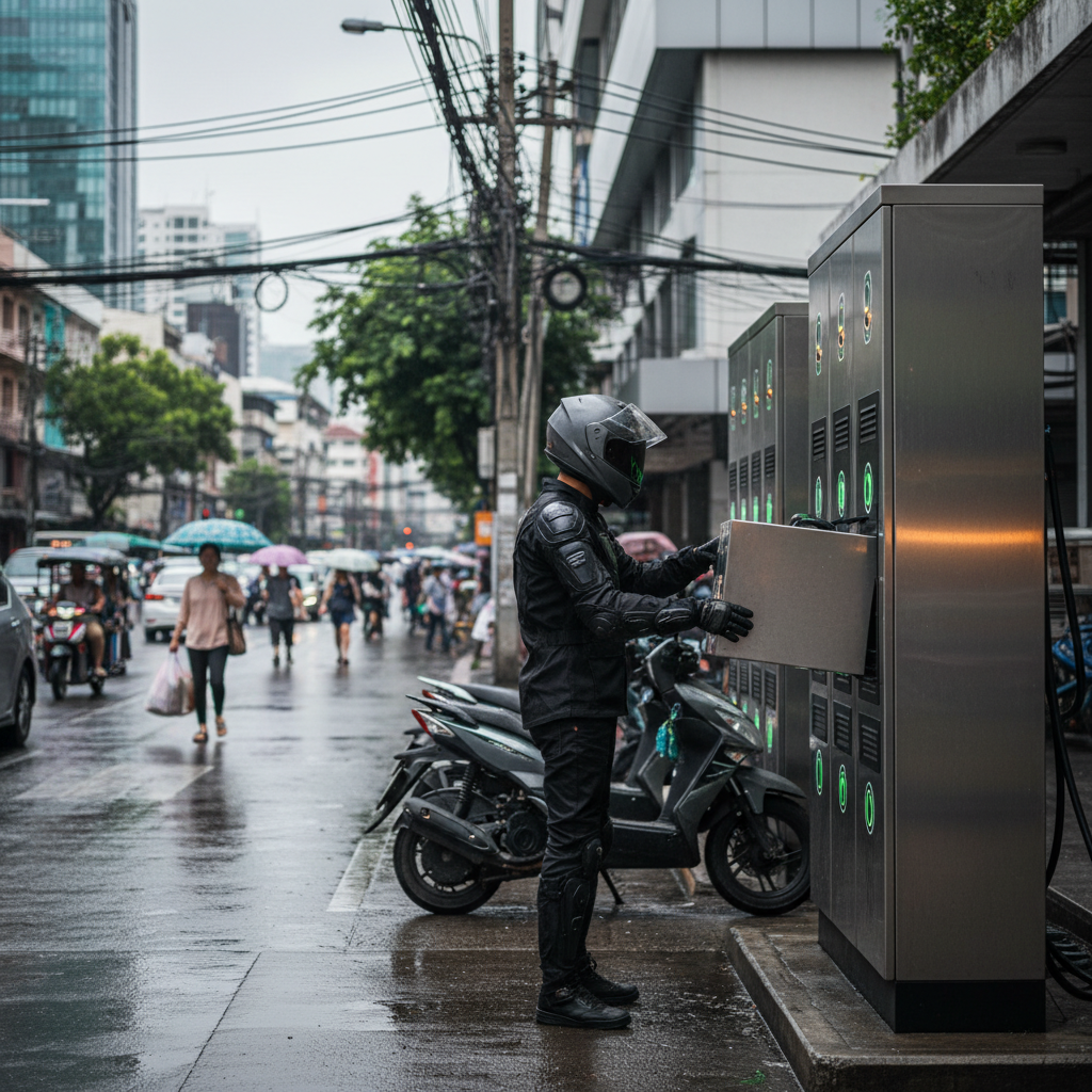 อนาคต E-Bike: สถานีสลับแบตฯ จะมาแทนที่การชาร์จบ้าน? - ebike-battery-swapping-stations-future