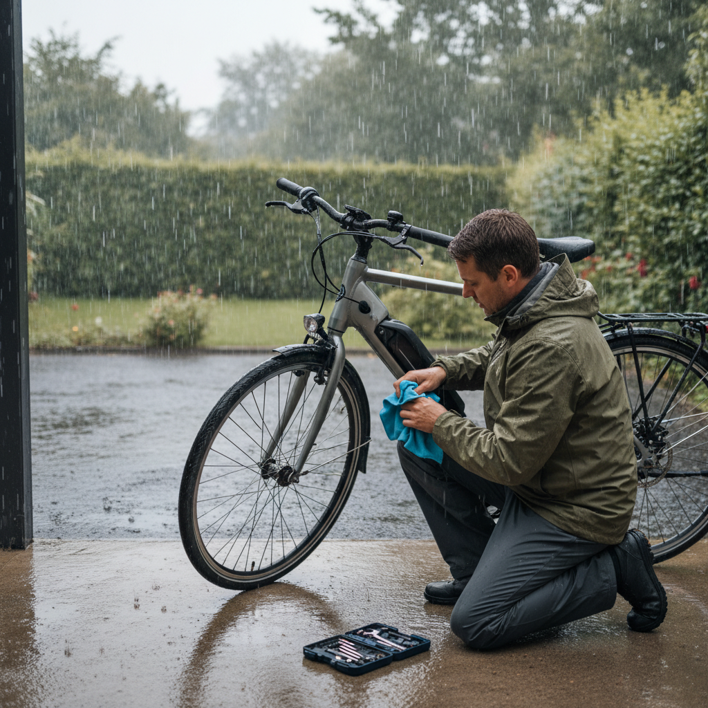 รับมือหน้าฝน! 7 วิธีดูแลจักรยานไฟฟ้าให้พร้อมลุย - ebike-rainy-season-maintenance-tips