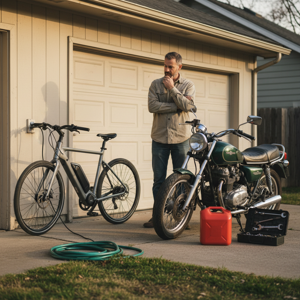 E-Bike vs มอเตอร์ไซค์: แบบไหนคุ้มค่ากว่ากันในระยะยาว? - ebike-vs-gasoline-motorcycle-cost