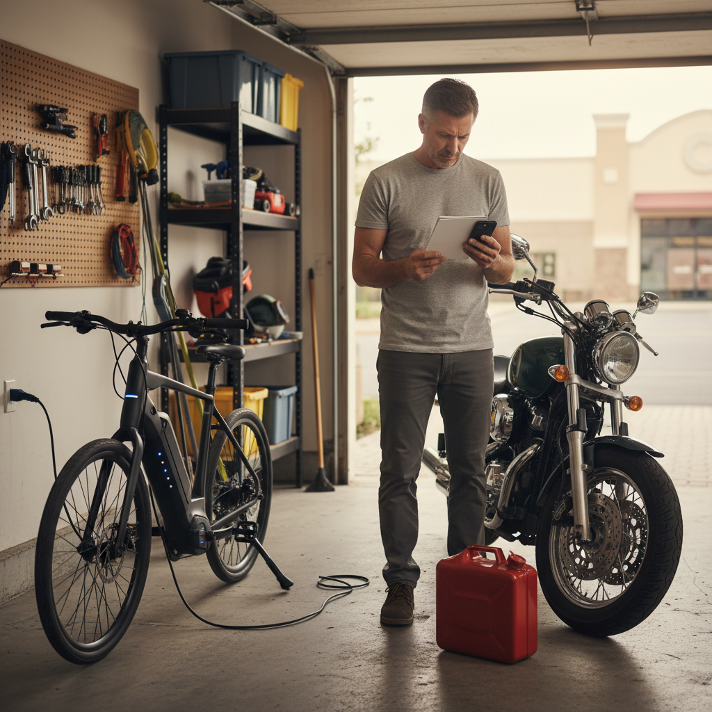 คำนวณค่าไฟ E-Bike เทียบมอเตอร์ไซค์ ใครคุ้มกว่ากัน? - ebike-vs-motorcycle-cost-comparison