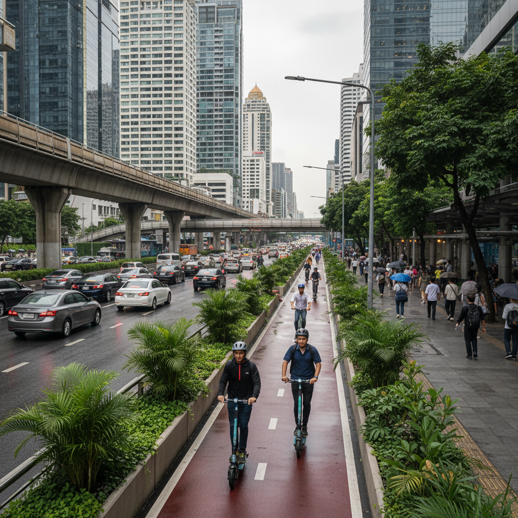 เลนจักรยานใหม่ทั่วกรุงฯ ทางเลือกใหม่ของสกู๊ตเตอร์ไฟฟ้า? - bangkok-bike-lanes-escooter-trends