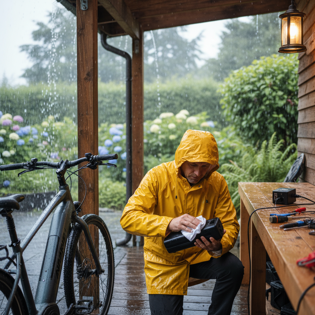 รับมือหน้าฝน! 5 วิธีดูแลแบตเตอรี่ E-Bike ให้ใช้ได้นาน - ebike-battery-care-rainy-season