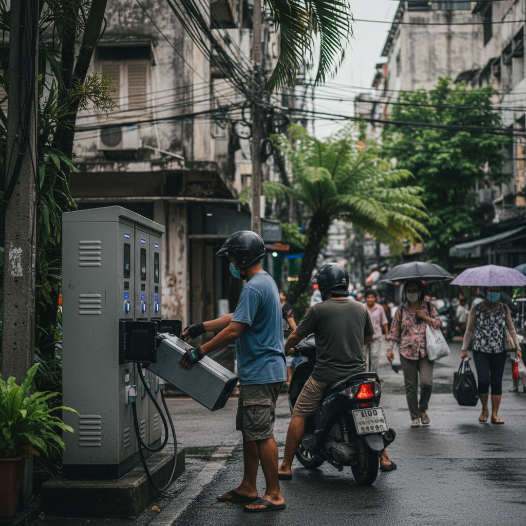 เจาะลึก 'สถานีสลับแบตฯ' เทรนด์ใหม่ที่จะมาถึงไทย? - ebike-battery-swapping-station-thailand