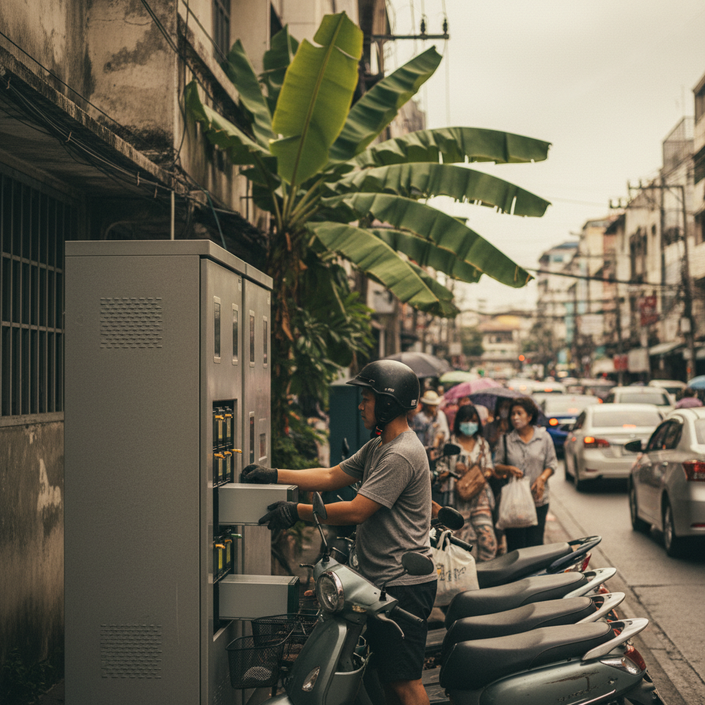 อนาคตการชาร์จ: สถานีสลับแบตฯ E-Bike จะมาไทยไหม? - ebike-battery-swapping-station-thailand