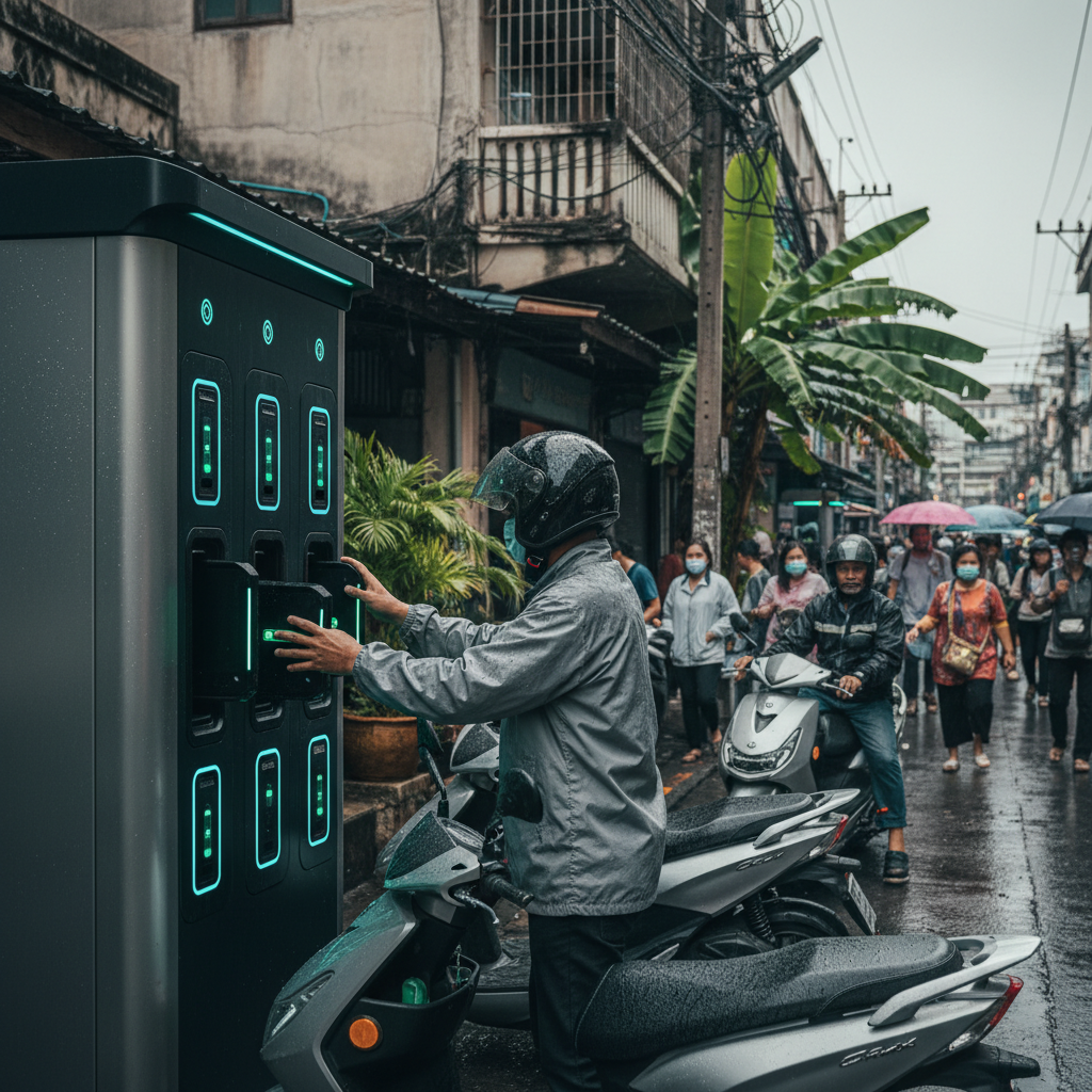 สถานีสลับแบตฯ E-Bike เทรนด์ใหม่ที่อาจมาถึงไทยปี 2026 - ebike-battery-swapping-thailand-2026