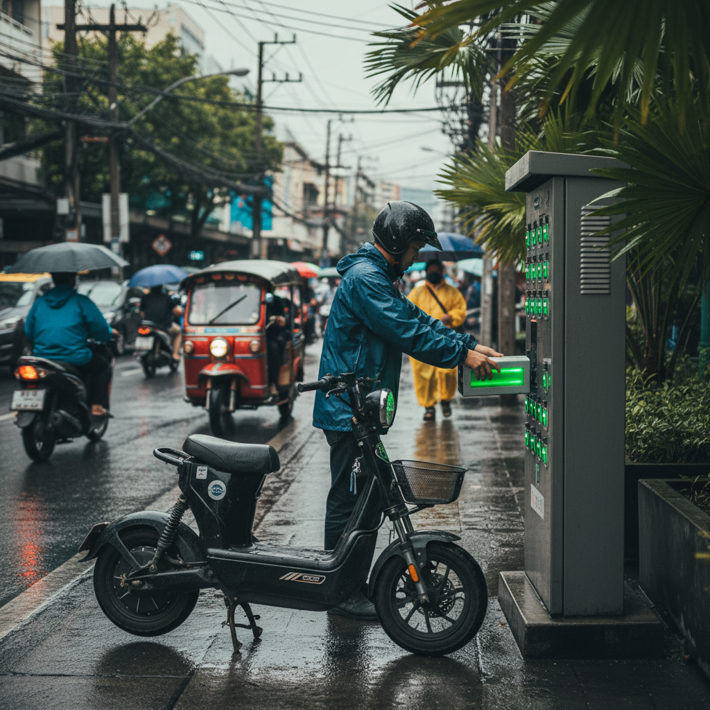 สถานีสลับแบตฯ E-Bike เทรนด์ใหม่ที่อาจมาถึงไทย? - ebike-battery-swapping-thailand