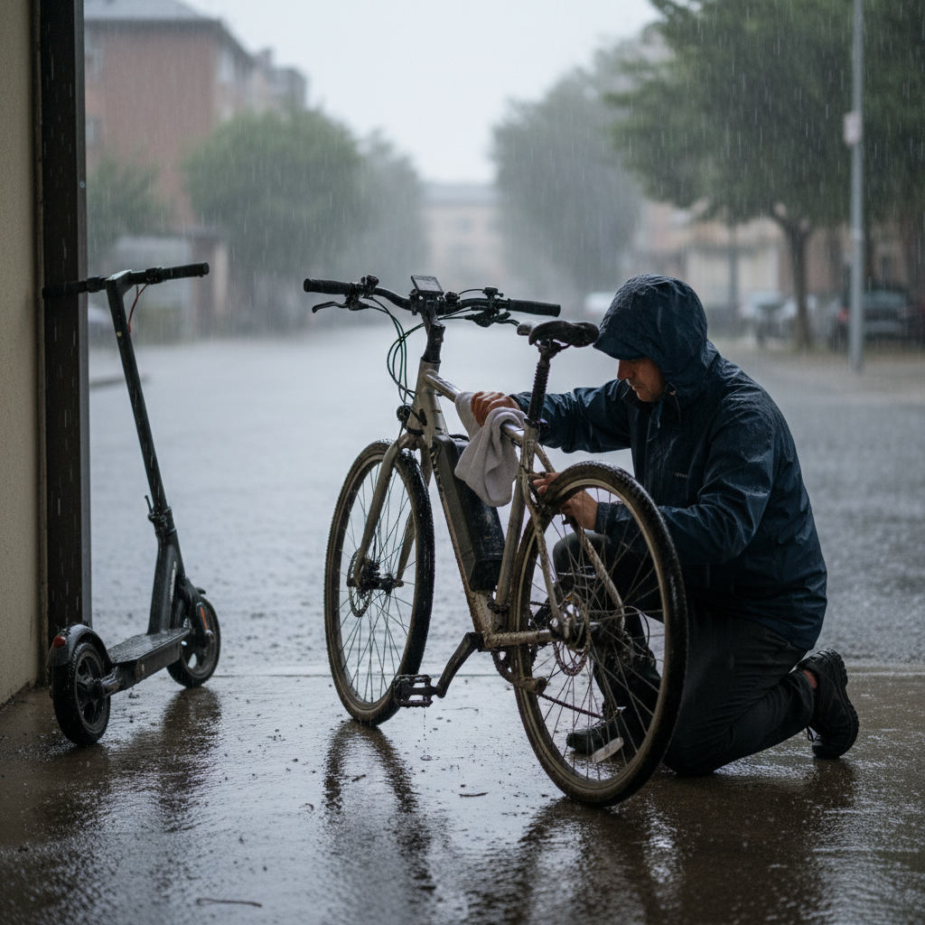 รับมือหน้าฝน! 7 วิธีดูแลจักรยานไฟฟ้าให้ปลอดภัย ไม่พังง่าย - ebike-care-rainy-season