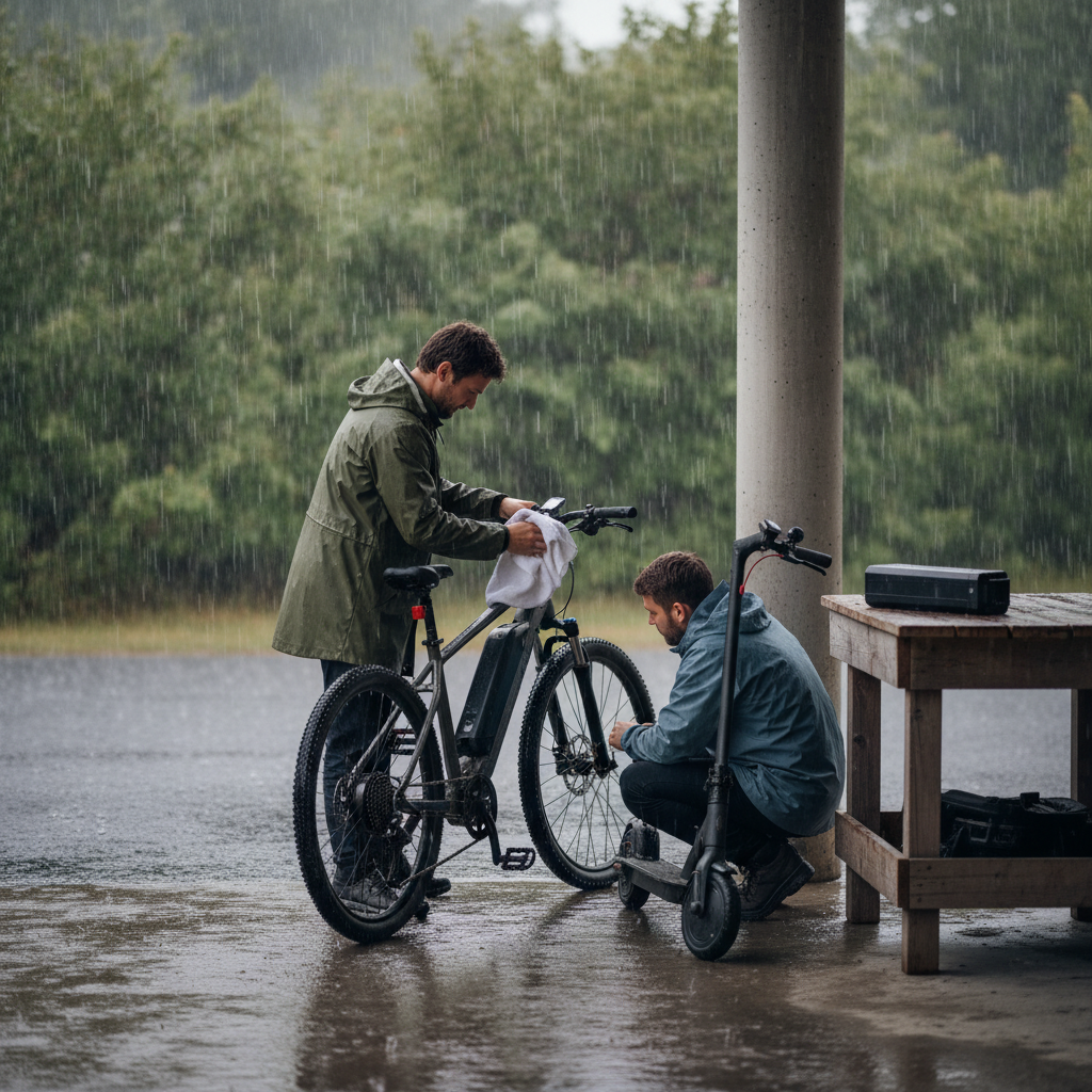 รับมือหน้าฝน! 5 วิธีดูแล E-Bike และสกู๊ตเตอร์ไม่ให้พัง - ebike-rainy-season-care-tips