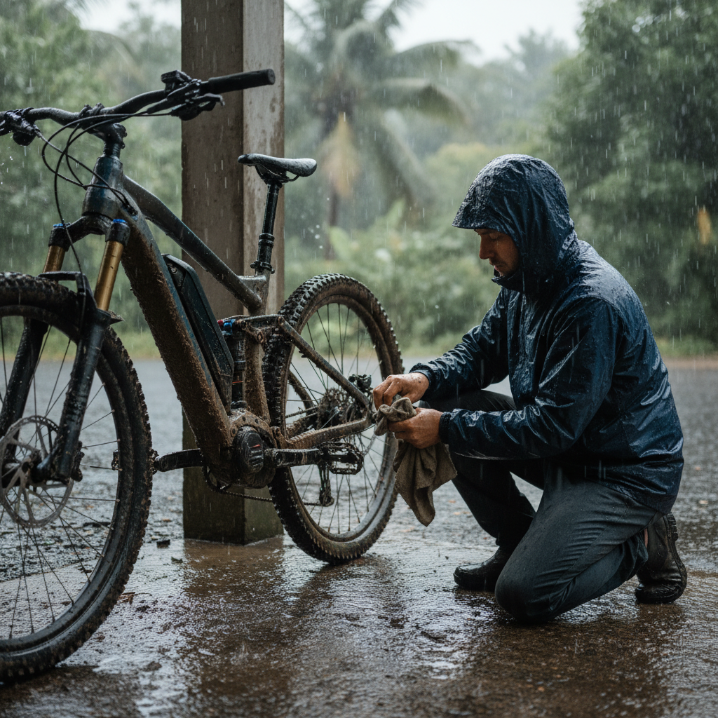 หน้าฝนต้องรู้! 5 วิธีดูแล E-Bike ไม่ให้พังจากน้ำ - ebike-rainy-season-care-tips