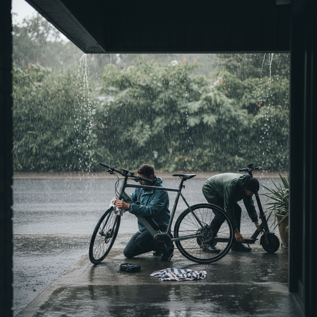 รับมือหน้าฝน! 5 วิธีดูแล E-Bike ให้พร้อมลุย - ebike-rainy-season-maintenance