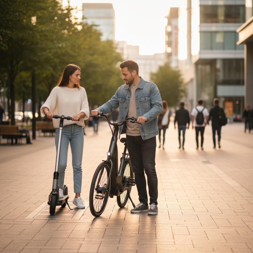 จักรยานไฟฟ้า VS สกู๊ตเตอร์ไฟฟ้า เลือกแบบไหนดี? - ebike-vs-escooter-comparison