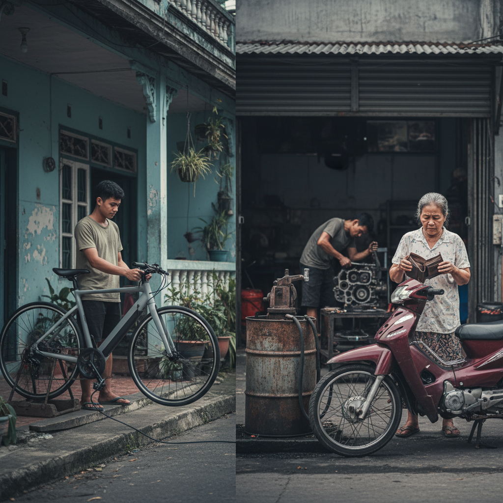 E-Bike vs มอเตอร์ไซค์: เทียบค่าใช้จ่ายรายเดือน ใครคุ้มกว่า? - ebike-vs-motorcycle-cost-comparison