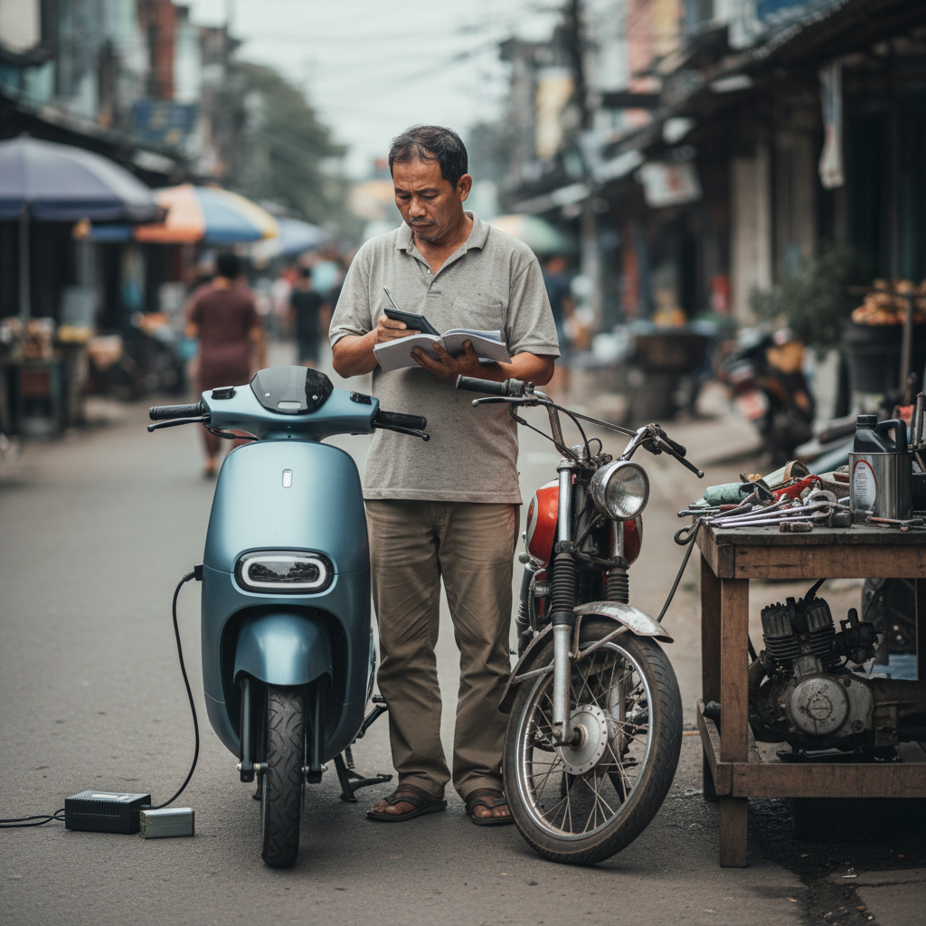 E-Bike ประหยัดจริงไหม? เทียบค่าใช้จ่ายกับมอเตอร์ไซค์ - ebike-vs-motorcycle-cost-comparison