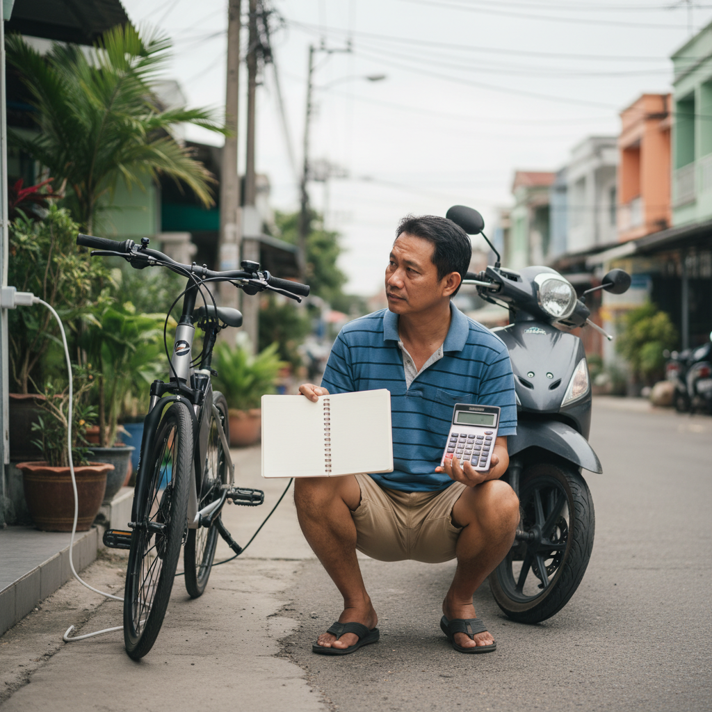 E-Bike ประหยัดจริงไหม? คำนวณค่าใช้จ่ายเทียบมอเตอร์ไซค์ - ebike-vs-motorcycle-cost-saving