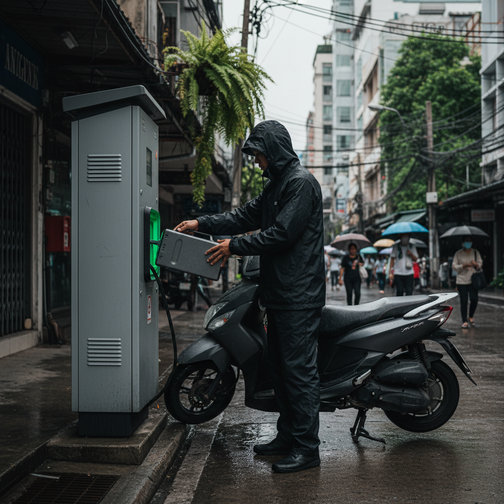 ‘สลับแบต’ สกู๊ตเตอร์ไฟฟ้า เทรนด์ใหม่มาแรงในไทยปี 2026 - electric-scooter-battery-swapping-thailand