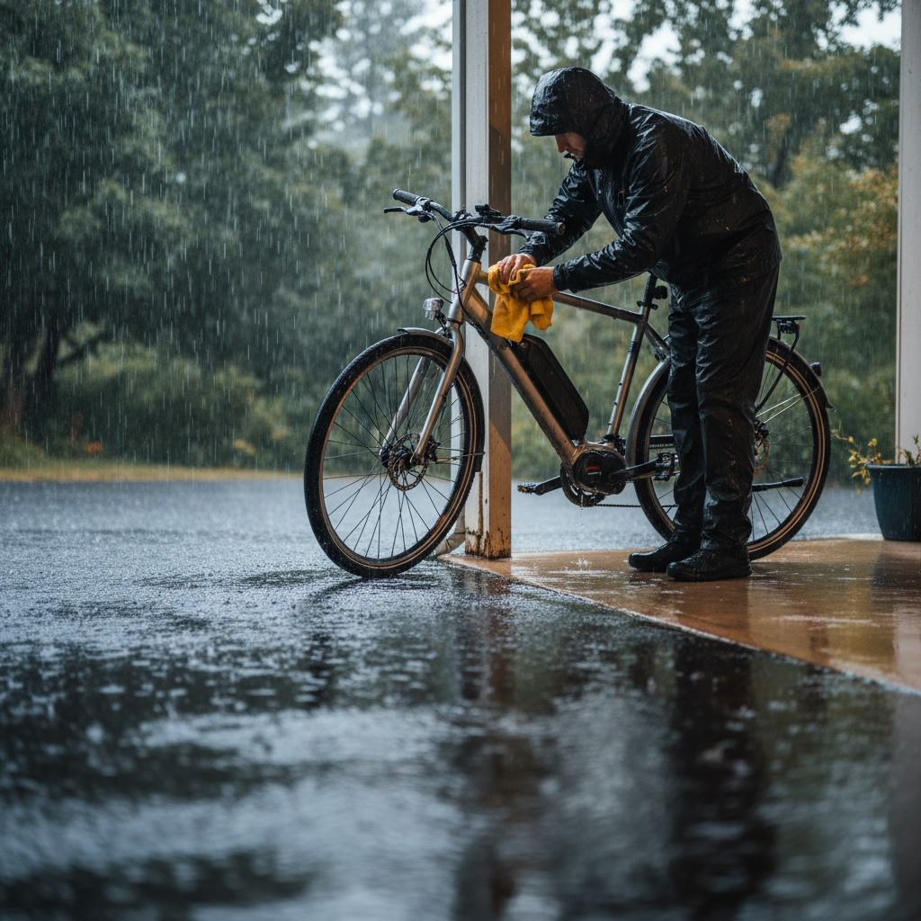 ลุยฝนหายห่วง! 7 วิธีดูแล E-Bike และแบตเตอรี่ในหน้าฝน - rainy-season-ebike-maintenance