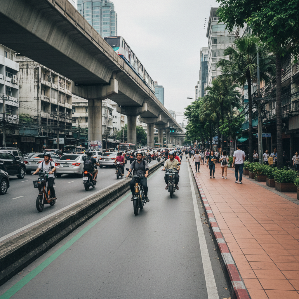 กทม. เอาจริง? แผนปี 2026 สร้าง 'เลน EV เล็ก' เชื่อมรถไฟฟ้า 5 ย่านดัง - bangkok-micromobility-lane-expansion-plan-2026