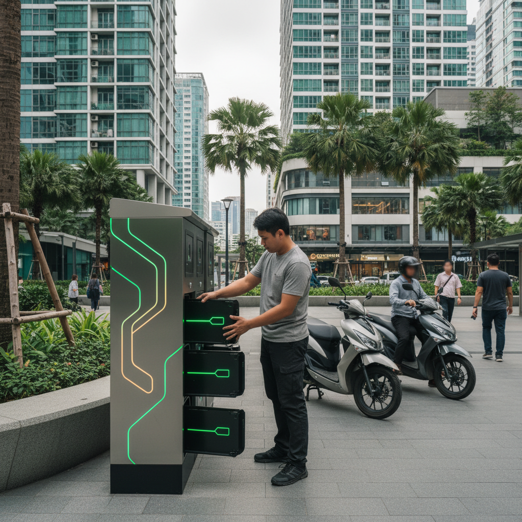 ชาร์จไม่ง้อปลั๊ก! เจาะเทรนด์ 2026 “ตู้สลับแบต” (Battery Swap) ทางรอดใหม่ชาว E-Bike - battery-swapping-station-future-trend-2026