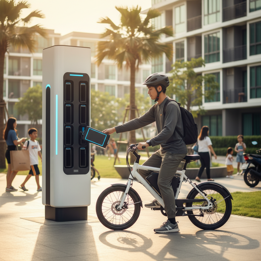 ชาร์จไม่ทัน? เจาะอนาคต 'ตู้สลับแบตฯ' 2026 ทางรอดใหม่ชาว E-Bike - battery-swapping-station-trend-ebike-2026