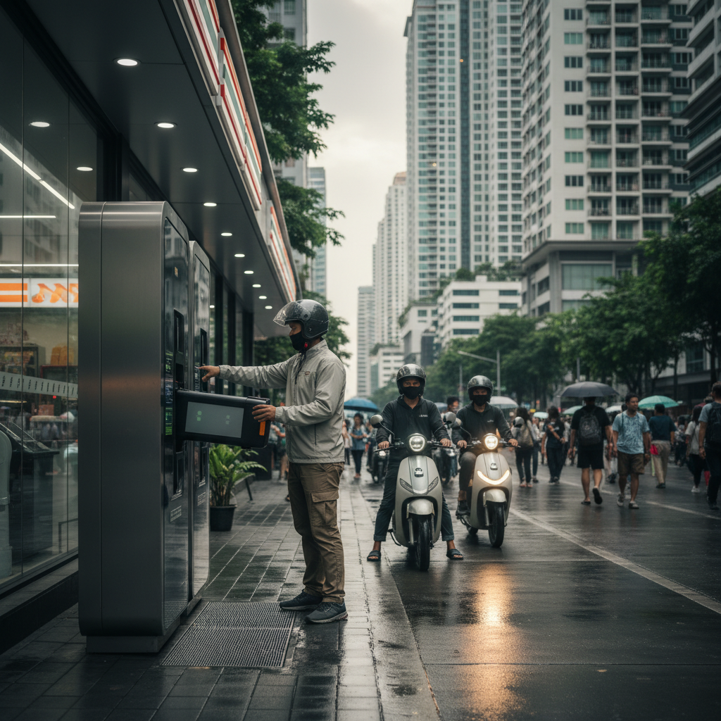 ไม่ต้องรอชาร์จ! เทรนด์ 'ตู้สลับแบตฯ' ทั่วกรุงฯ รับปี 2027 ขี่ไกลไร้กังวล - battery-swapping-station-trend-thailand-2027