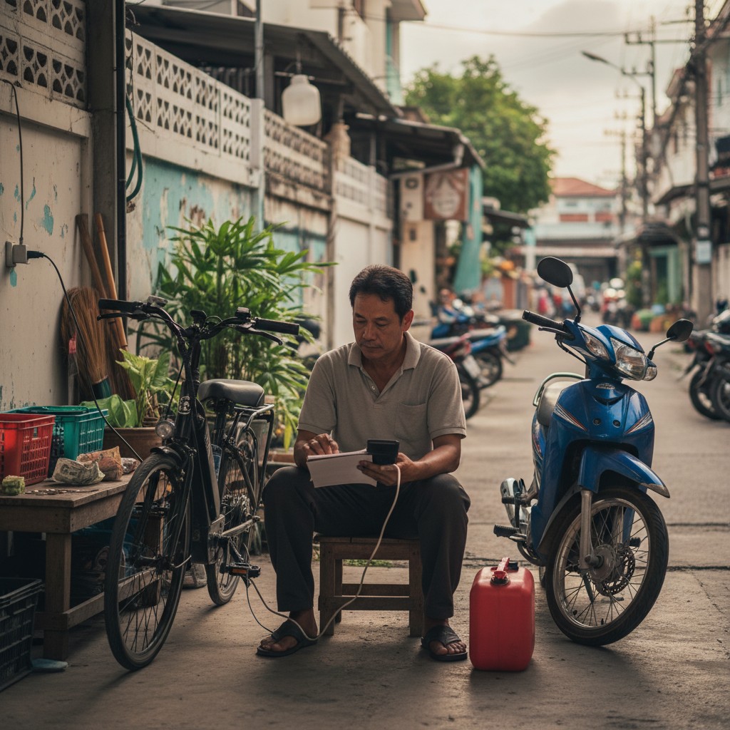 ประหยัดจริงหรือจกตา? คำนวณ 'ค่าไฟ E-Bike vs ค่าน้ำมัน' 1 ปีเหลือเงินเก็บเพียบ! - ebike-electricity-vs-gasoline-cost-saving-calculation
