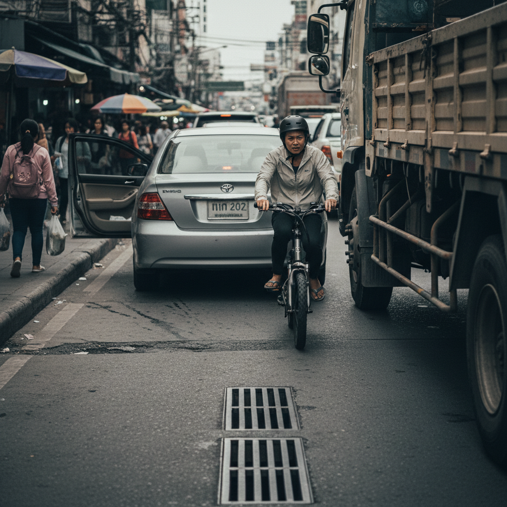 มือใหม่หัดขี่! 5 จุดบอดบนถนนที่คนใช้ 'จักรยานไฟฟ้า' ต้องระวังเป็นพิเศษ - ebike-safety-blind-spots-beginner-guide