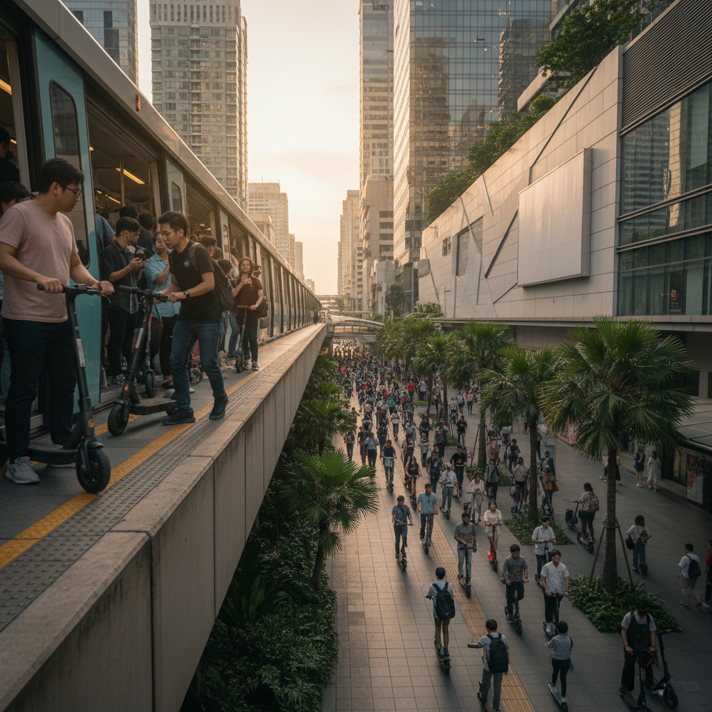 รถไฟฟ้าสร้างเสร็จ! ดันเทรนด์ 'พกสกู๊ตเตอร์' ขึ้น BTS/MRT ฮิตระเบิดปลายปี 2026 - foldable-scooter-mass-transit-connectivity-trend-2026