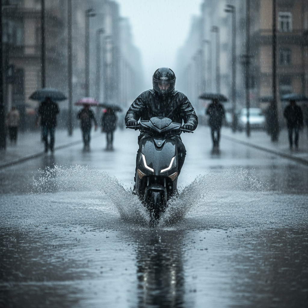 ขี่ลุยฝนได้ไหม? ดูค่า 'IP Rating' ให้เป็นก่อนพัง รถดับกลางทาง - ip-rating-waterproof-ebike-rain-guide
