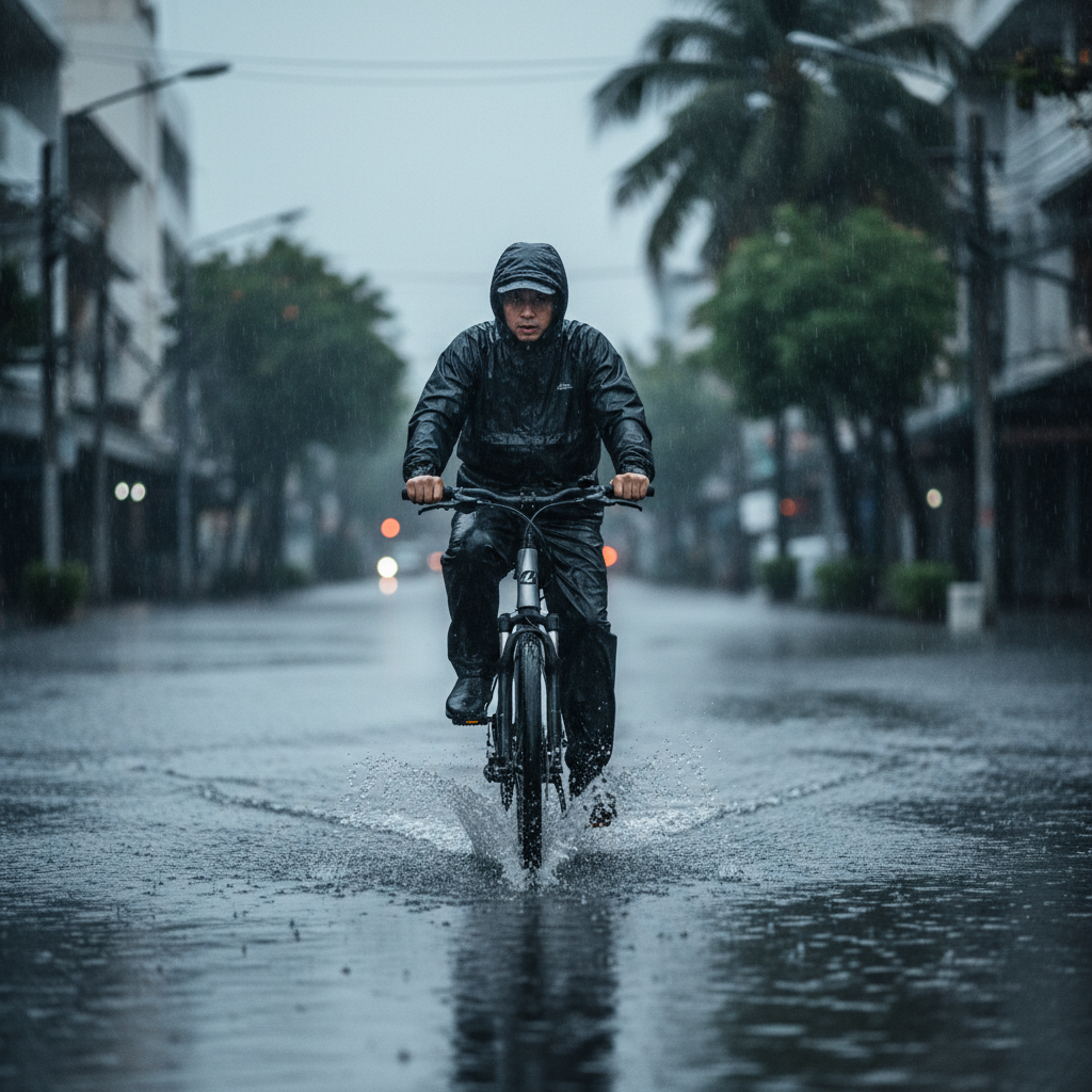 ฝนตกน้ำท่วมขัง! ขี่จักรยานไฟฟ้าลุยน้ำยังไงไม่ให้พัง? พร้อมวิธีดูแลหลังลุยฝน - riding-ebike-in-rain-flood-maintenance-guide
