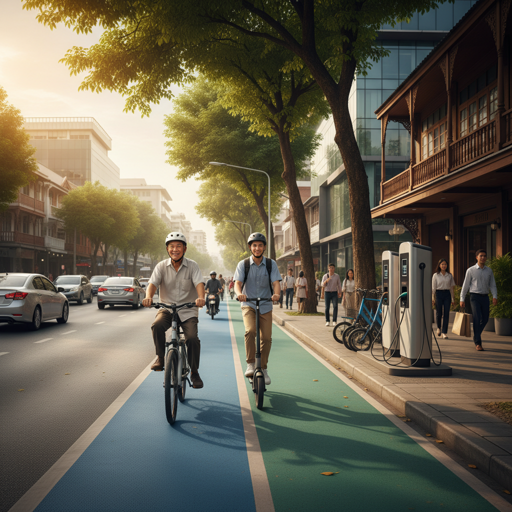 ผังเมืองใหม่ 2026: เลนพิเศษ E-Bike หนุนคนไทยใช้ EV - 2026-city-ebike-lane-trend