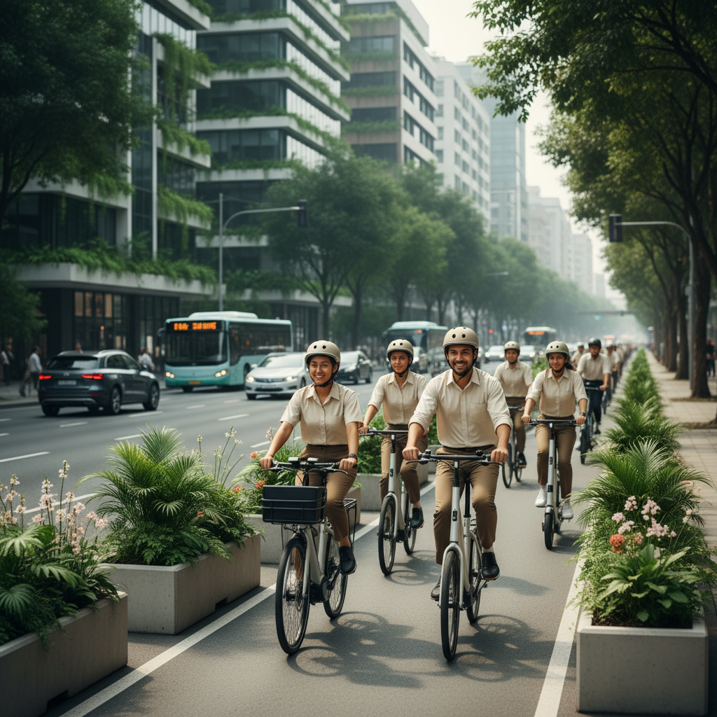 เลนพิเศษ E-Bike มาแน่? จับตานโยบายเมืองสีเขียวปี 2026 - 2026-ebike-green-city-lanes