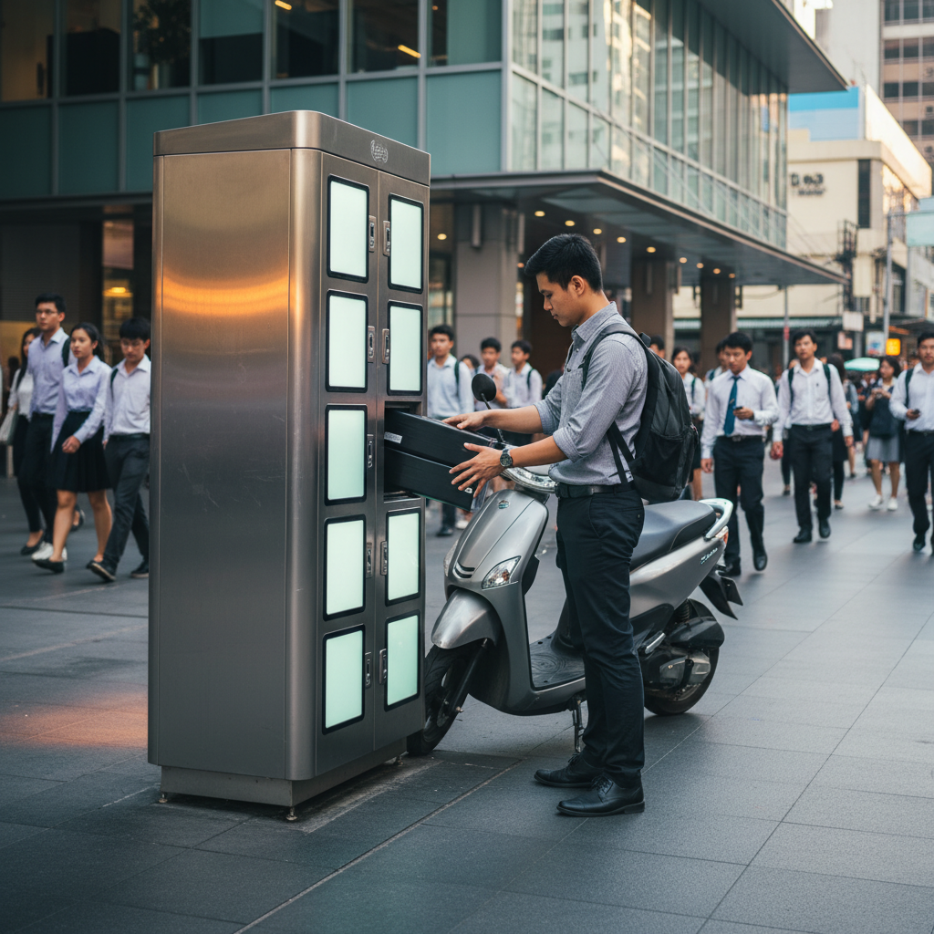 เทรนด์ EV 2026! ตู้สลับแบตเตอรี่ E-Bike หมดห่วงเรื่องชาร์จ - 2026-ev-battery-swapping-ebike