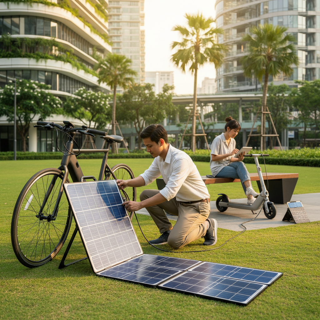 อนาคต EV 2026! ชาร์จ E-Bike ด้วยโซลาร์พกพา ไม่ง้อไฟบ้าน - 2026-ev-solar-charging-trend