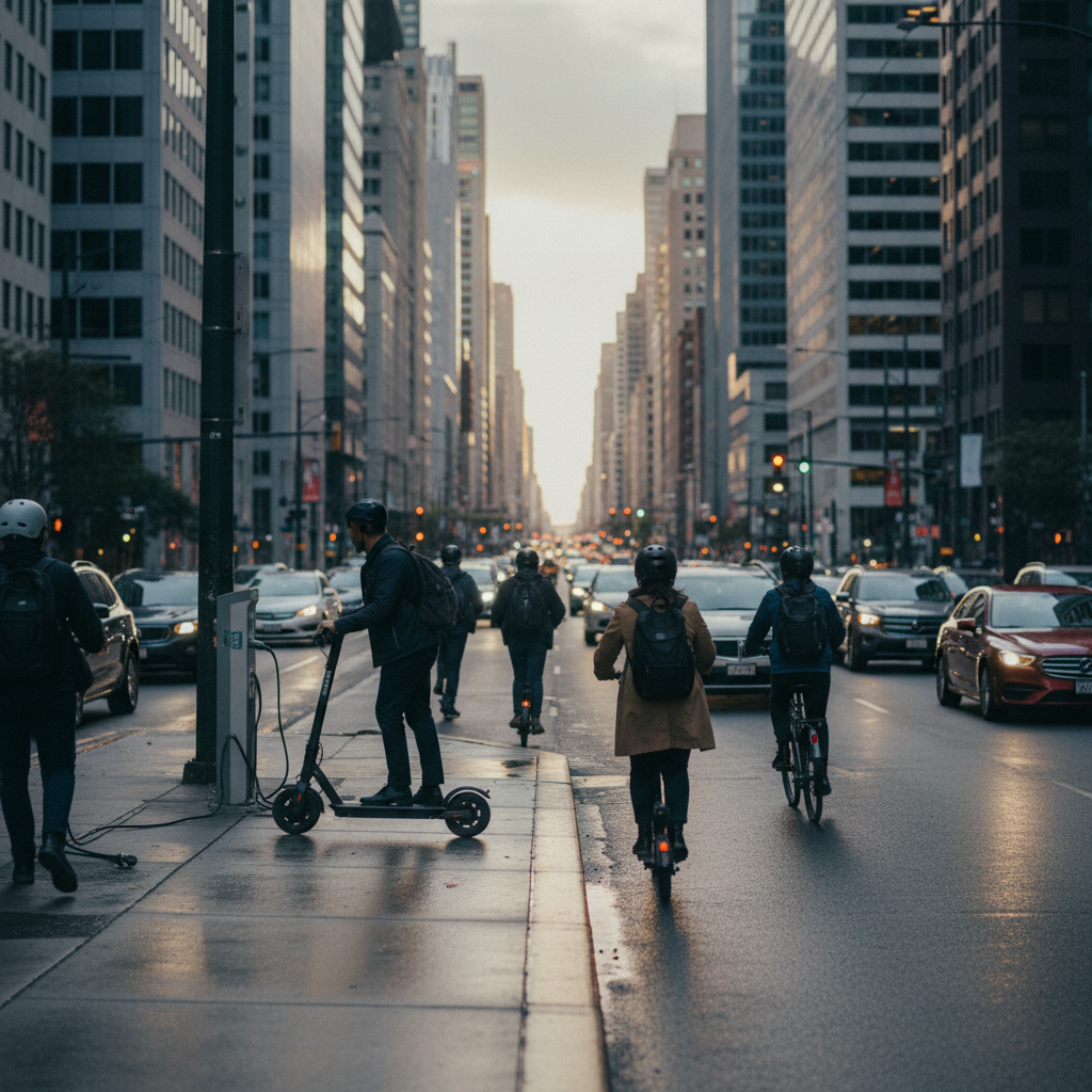 เจาะลึกเทรนด์ 2026: ทำไมวัยทำงานเปลี่ยนมาใช้สกู๊ตเตอร์ EV - 2026-office-worker-scooter-trend
