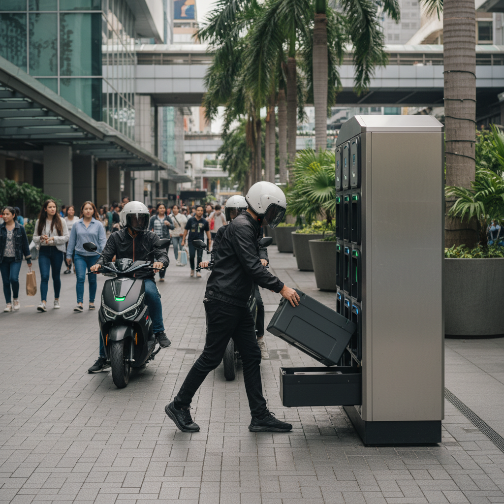 ข่าวใหญ่กลางปี 2026! ผุด 'ตู้สลับแบตเตอรี่' 500 จุดทั่วไทย หมดปัญหาขี่ไกลต้องรอชาร์จ - battery-swapping-station-expansion-thailand-2026