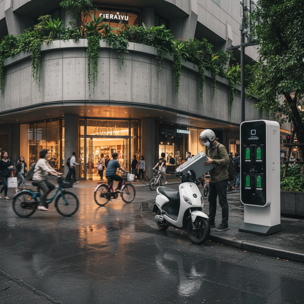 หมดยุครอชาร์จ! จับตาเทรนด์ปลายปี 2026 'ตู้สลับแบตฯ' จ่อขยายทั่วกรุง แก้โจทย์ E-Bike วิ่งไกล - battery-swapping-station-expansion-trend-2026