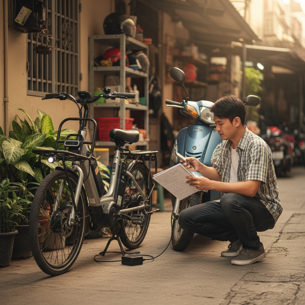 ชาร์จไฟบ้าน 1 ครั้งกี่บาท? สูตรคำนวณค่าไฟ E-Bike ปี 2026 เทียบมอเตอร์ไซค์น้ำมัน - calculate-ebike-charging-cost-vs-gasoline-2026