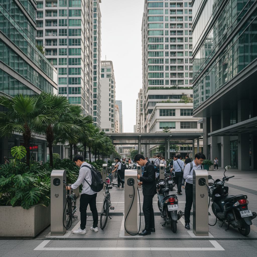 อนาคตสัญจร! มหาลัย-คอนโดผุดจุดชาร์จ E-Bike รับเทรนด์ 2026 - condo-university-ebike-charging-trend