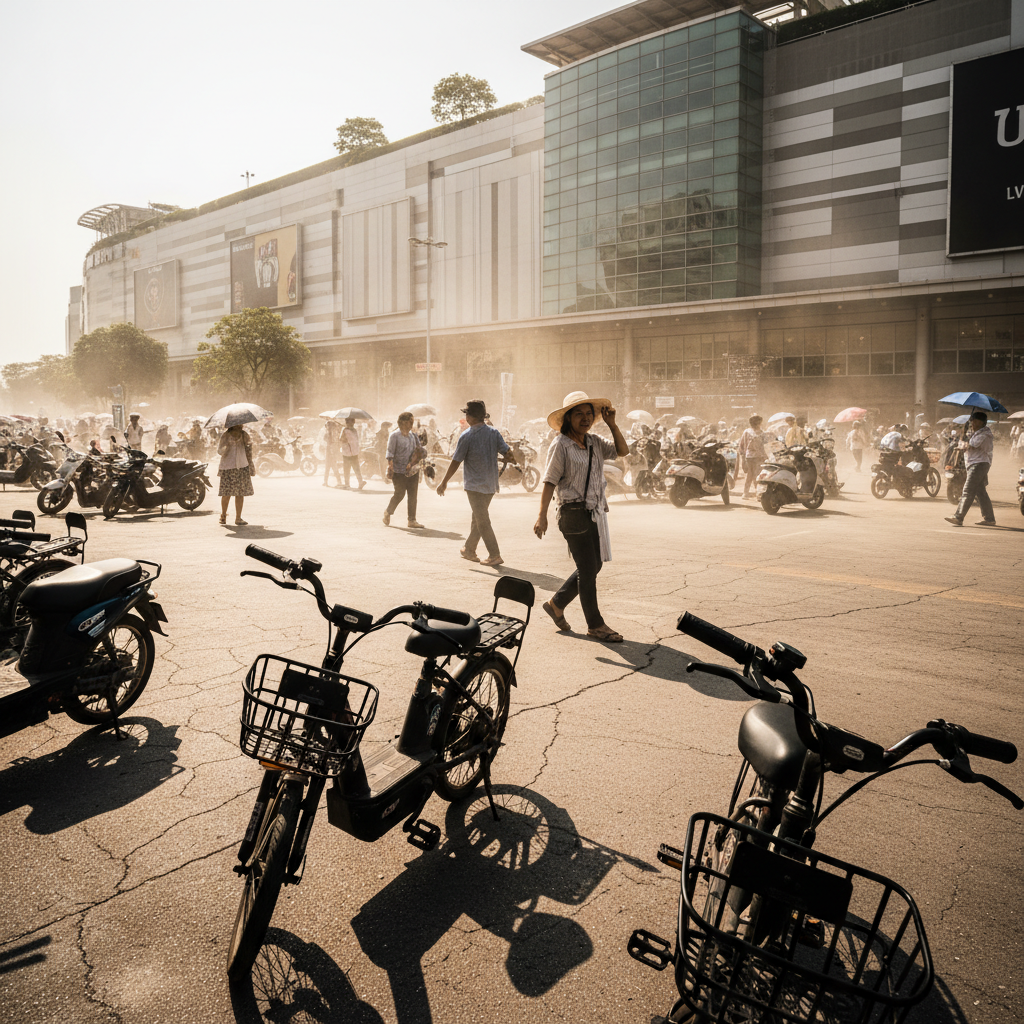 อันตรายหน้าร้อน! จอดจักรยานไฟฟ้าตากแดดปี 2026 แบตเสื่อมไวกว่าที่คิด? วิธีดูแลเมื่อต้องลุยแดดจัด - danger-parking-ebike-sun-summer-maintenance-2026