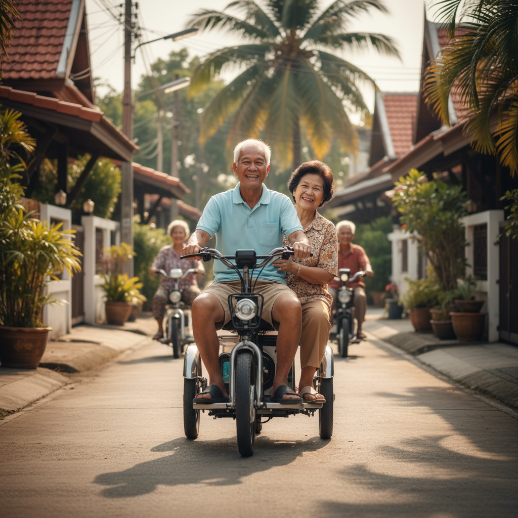 สามล้อไฟฟ้าบูม! เจาะเทรนด์ปี 2026 รถคู่ใจผู้สูงวัยยุคใหม่ - elderly-electric-tricycle-trend-2026