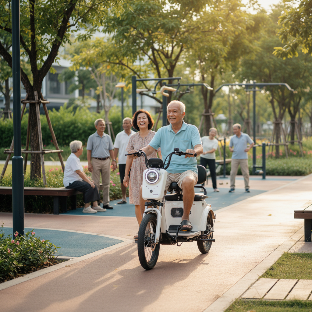 เจาะเทรนด์ครึ่งปีหลัง 2026! 'สามล้อไฟฟ้า' มาแรง รับสังคมผู้สูงอายุ ขับง่าย ไม่ล้ม ปลอดภัยกว่าเดิม - electric-tricycle-elderly-society-trend-2026