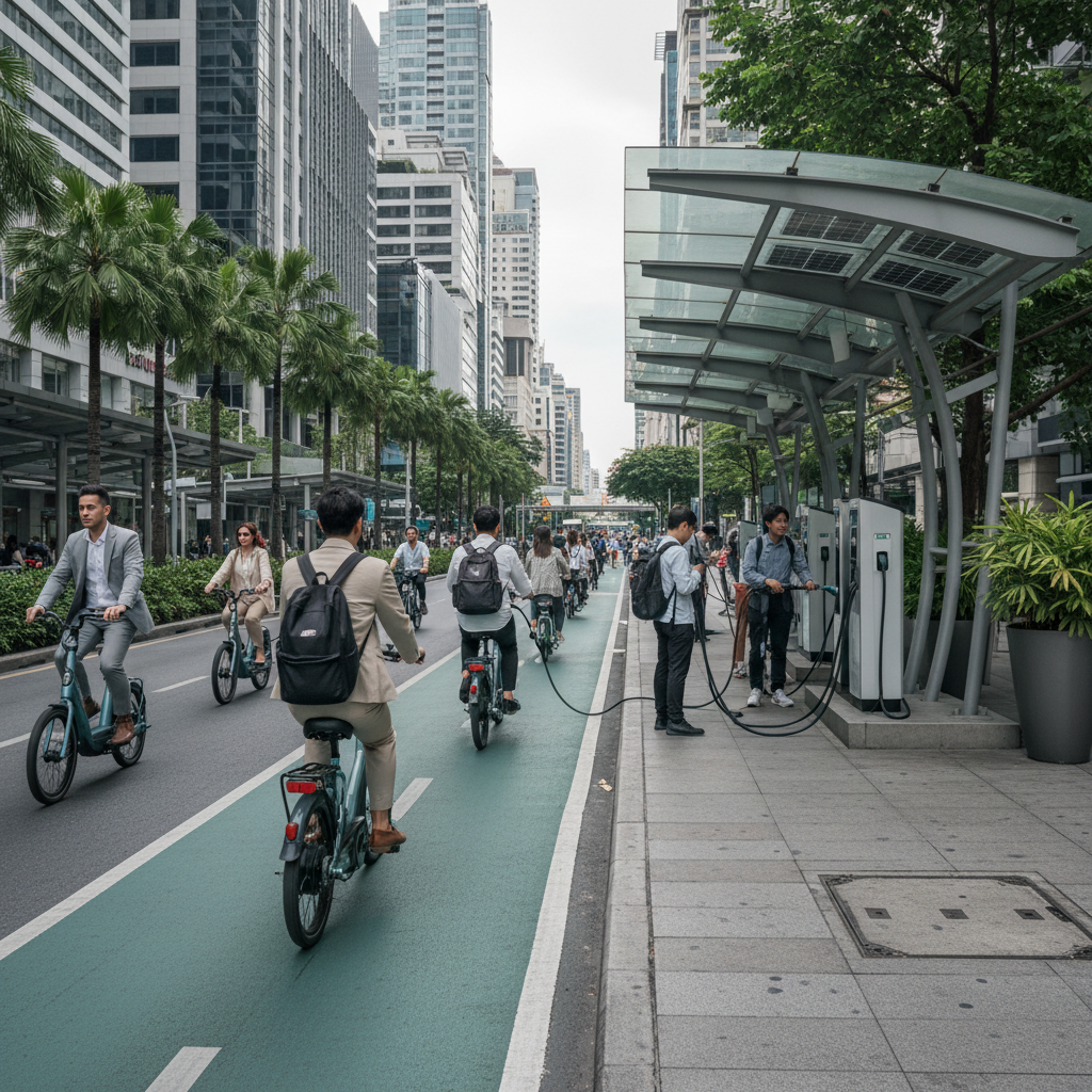 นโยบาย EV 2026! ภาครัฐเตรียมผุดเลน E-Bike ชาร์จไฟฟรี - gov-ev-policy-ebike-charging