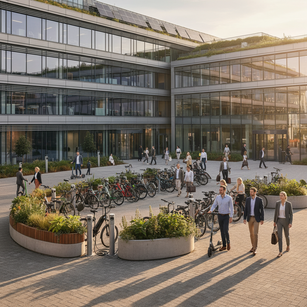 เทรนด์ออฟฟิศครึ่งปีหลัง 2026! หนุนพนักงานใช้ E-Bike - office-ev-charging-ebike-trend