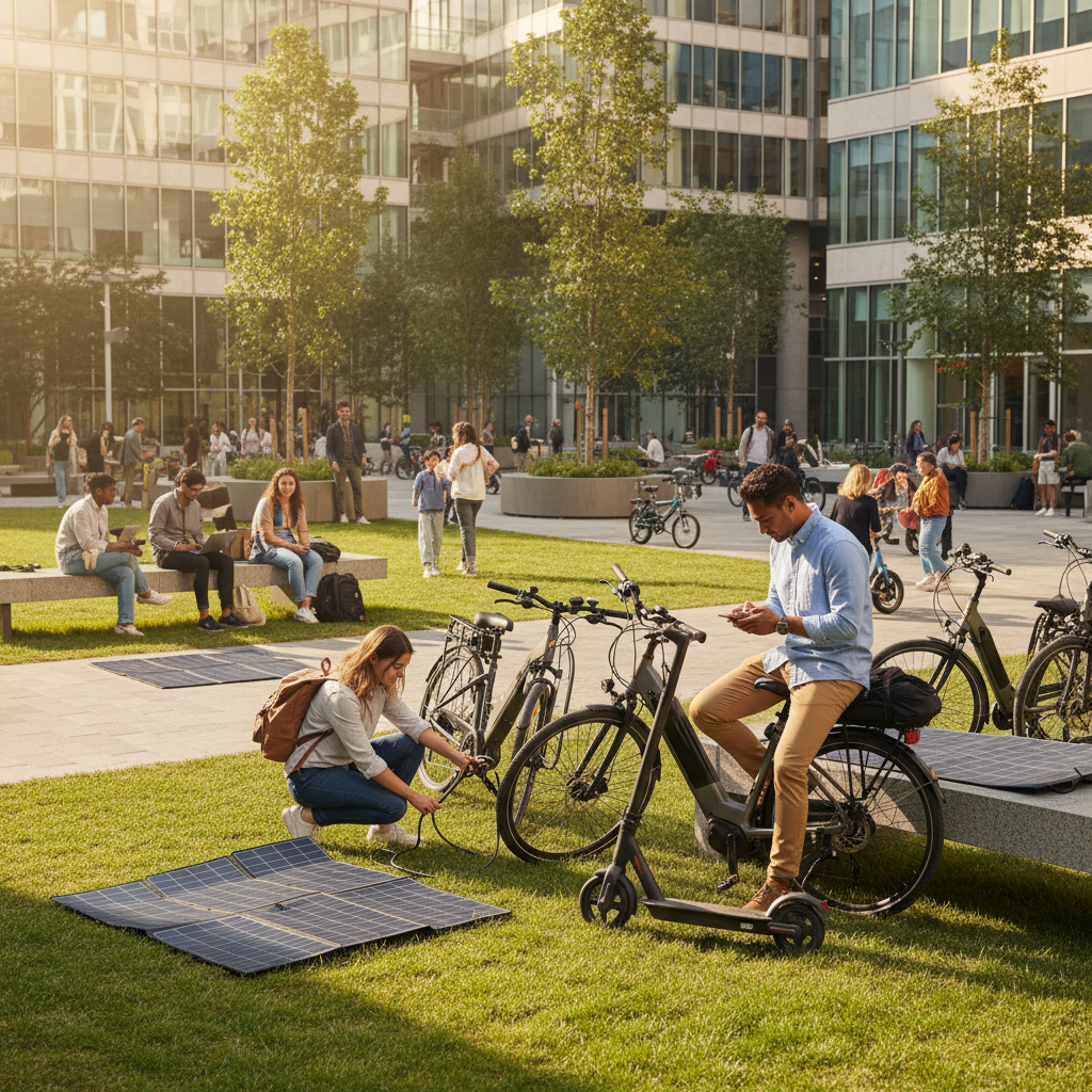 เทรนด์ 2026: ชาร์จ E-Bike ด้วยโซลาร์พกพา ประหยัดไฟขั้นสุด - portable-solar-charging-ebike