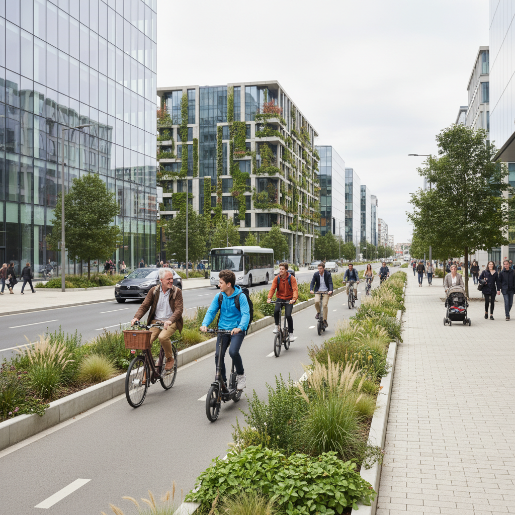 เทรนด์ผังเมือง 2026: ขยายเลนพิเศษ E-Bike หนุนสังคมไร้ควัน - smart-city-ebike-lane-trend