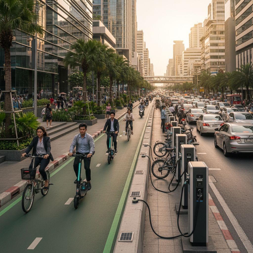 นโยบาย Smart City 2026: ผุดเลนพิเศษหนุน E-Bike ทั่วไทย - smart-city-ev-lane-policy
