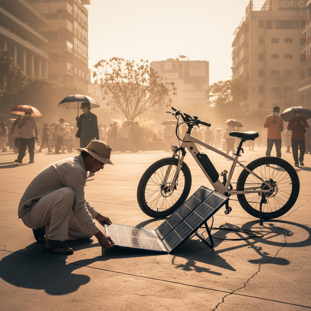 แดดเมืองไทยปี 2026 ร้อนจัด! เจาะเทรนด์ 'Solar Kit' ชาร์จ E-Bike ฟรี ไม่ง้อปลั๊ก - solar-charging-kit-ebike-trend-summer-2026